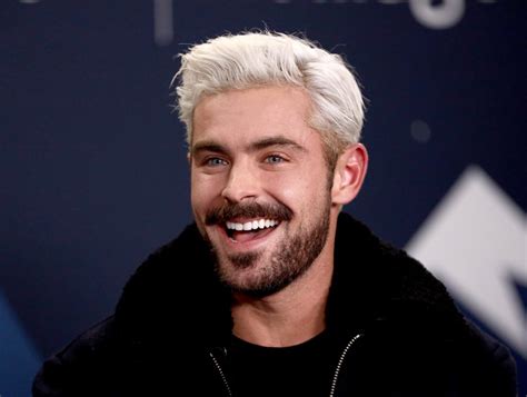 zac efron platinum hair.